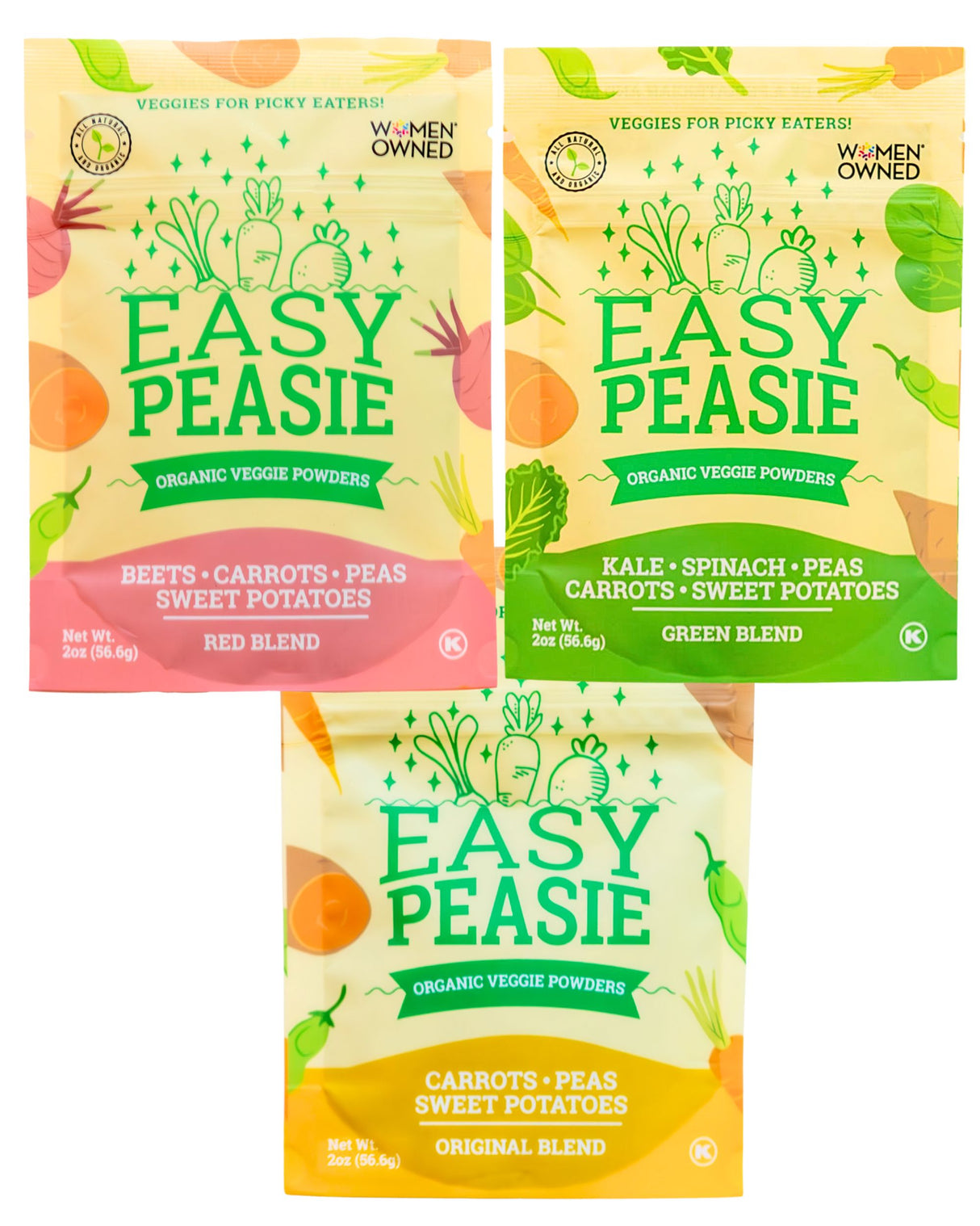 Organic Veggie Powders: 3-Pack (each pouch 2oz)