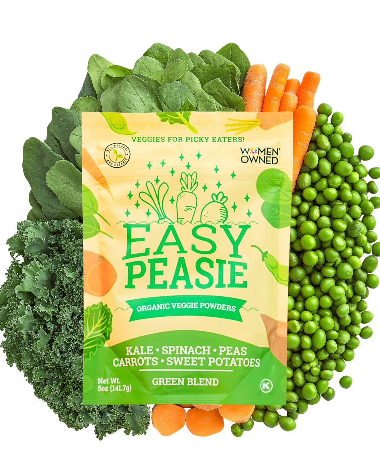 Organic Veggie Powders: Green Blend Pouch, 5oz