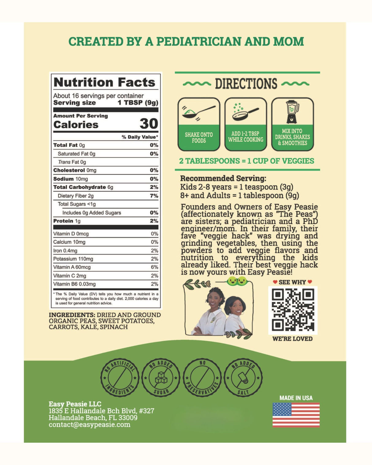 Organic Veggie Powders: Green Blend Pouch, 5oz