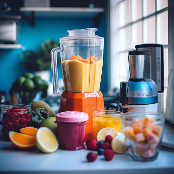 fruit and vegetable smoothie in blender