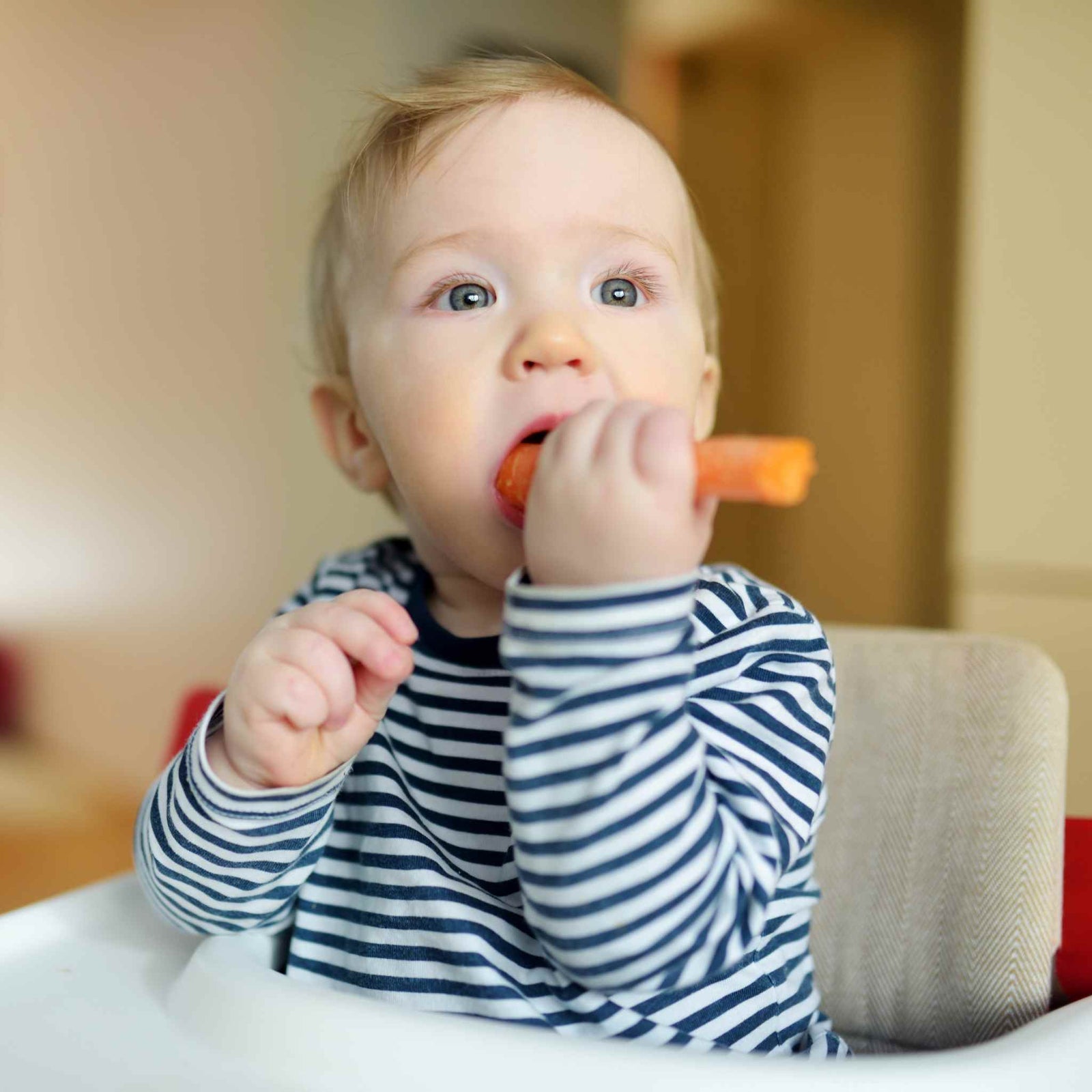 toddler eating a carrot