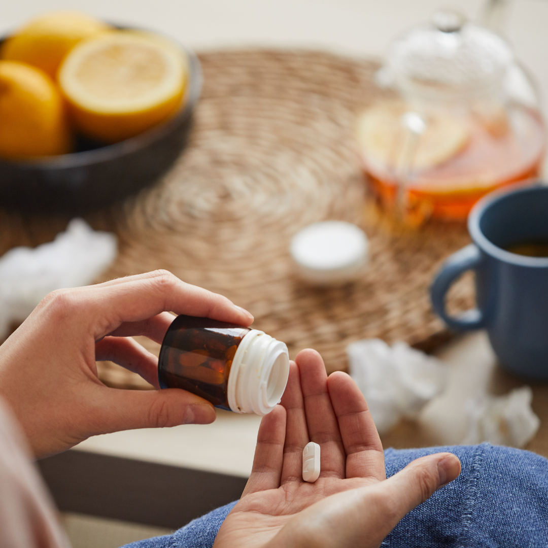 women holding nutritional supplements