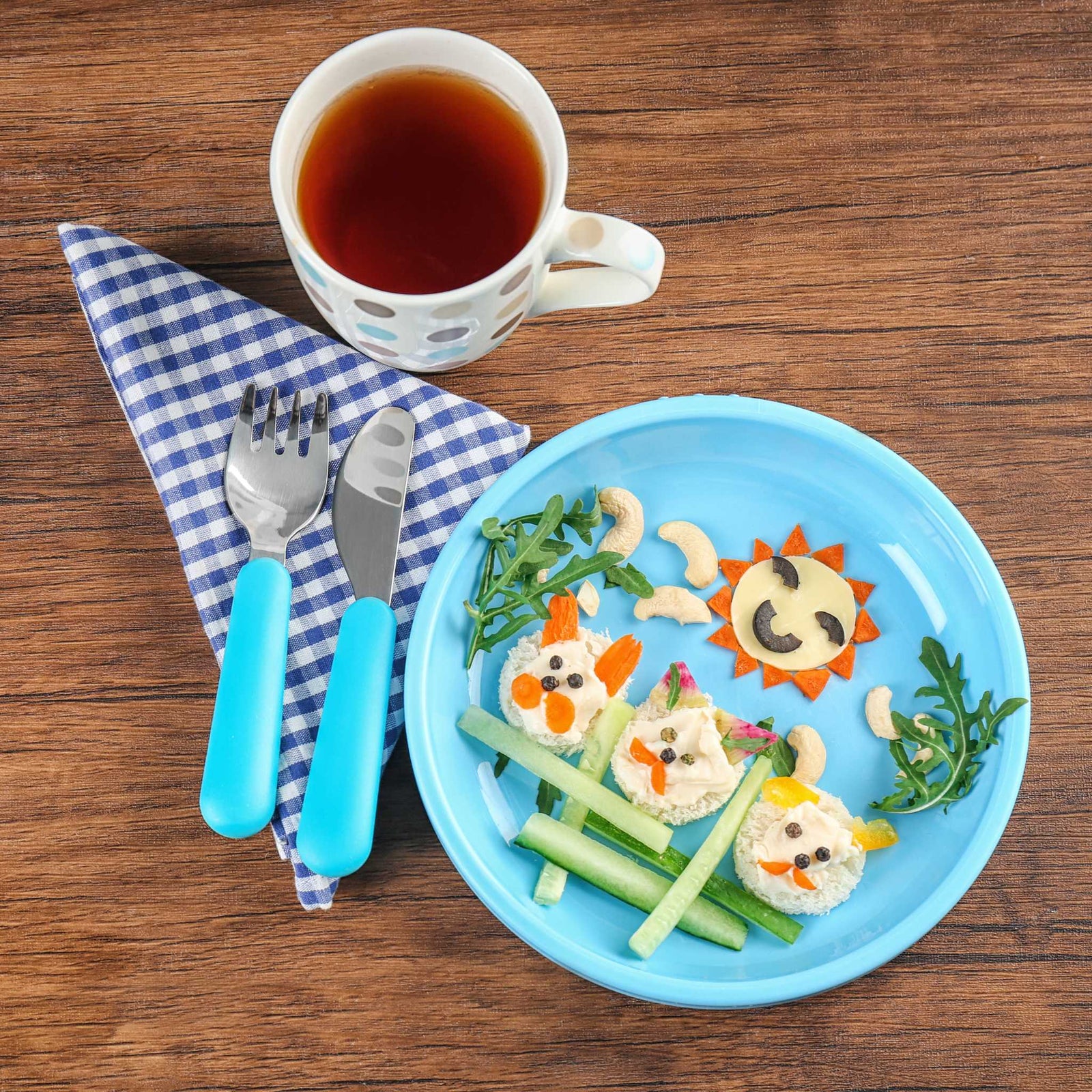 veggie faces on a plate