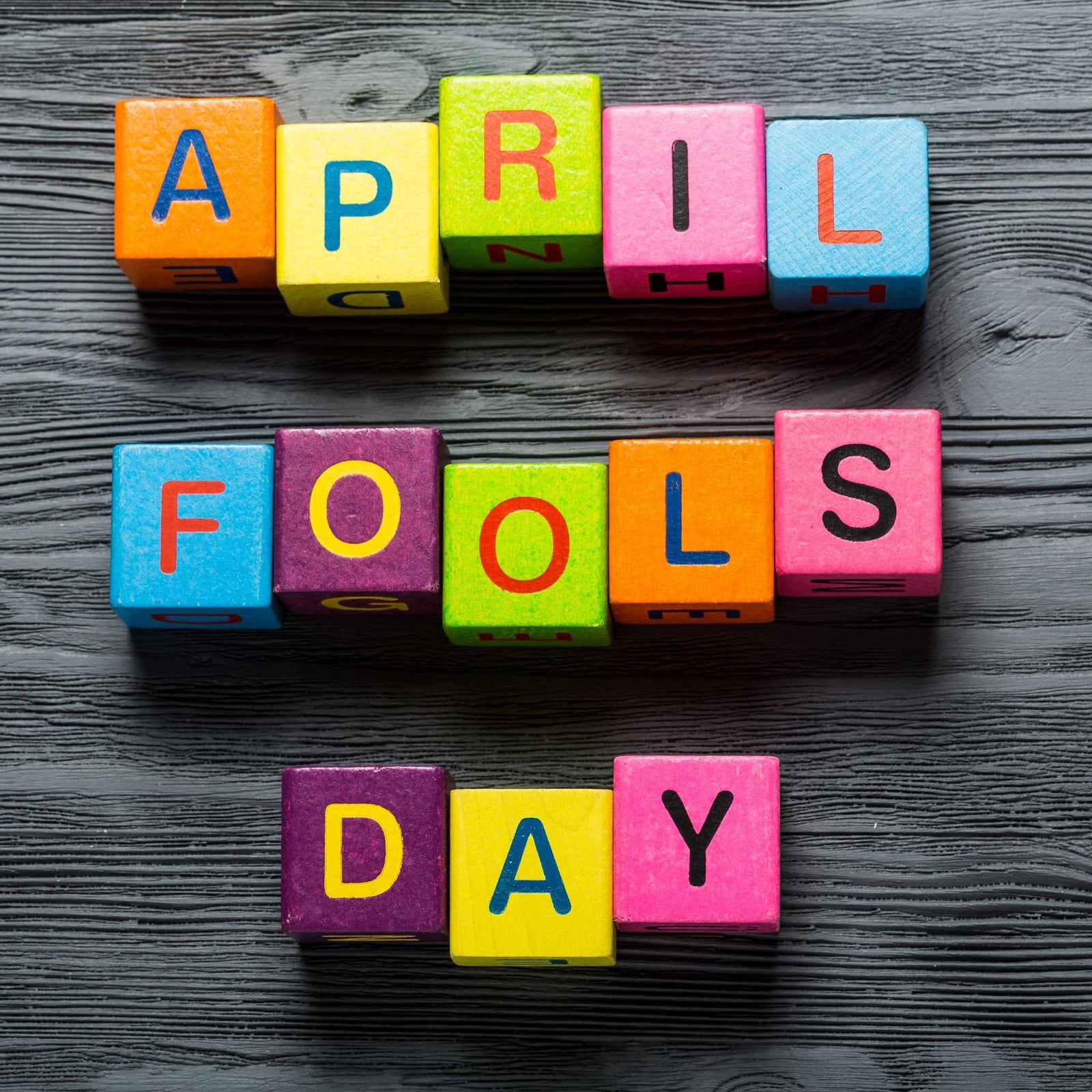 April Fool's Day block letters