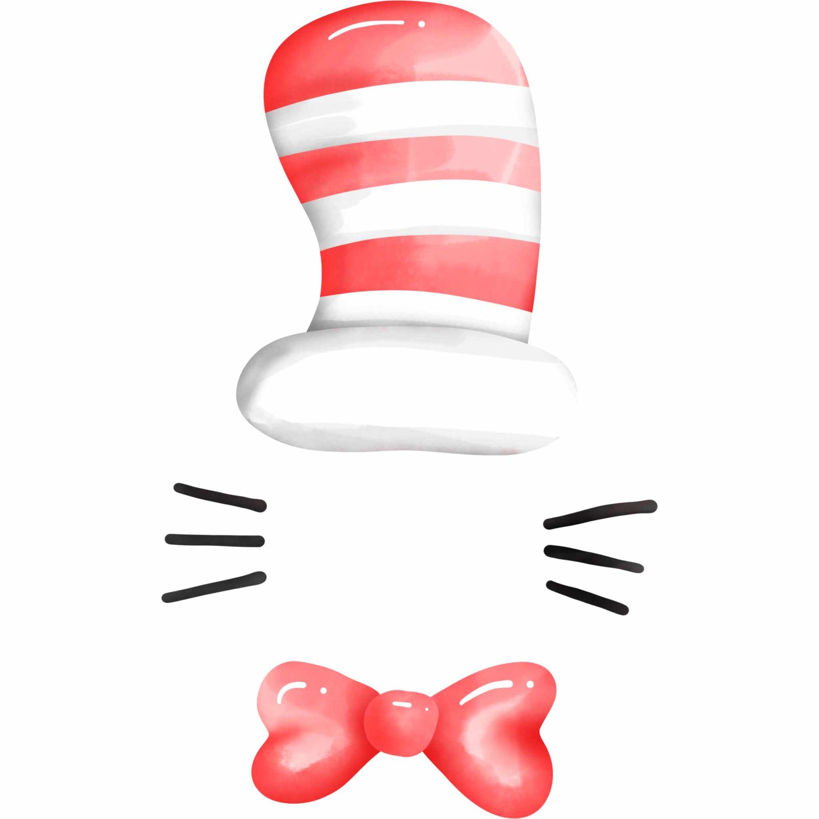 dr. suess red and white hat and red bow