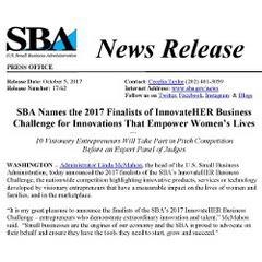 SBA InnovateHer Finalists
