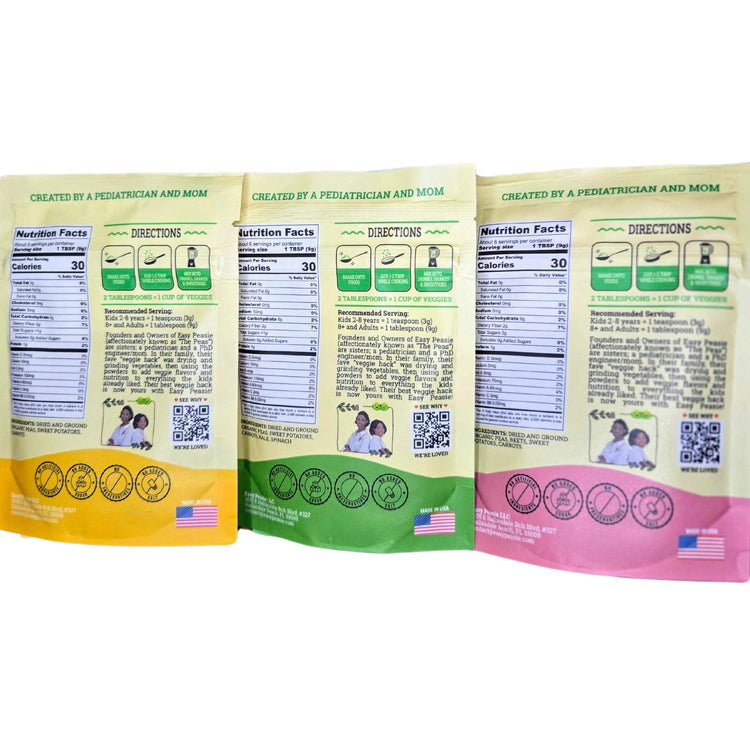 Organic Veggie Powders: 3-Pack (each pouch 2oz)