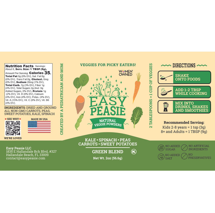 3-Pack (2oz each) - EasyPeasie Vegetable Powder Blends