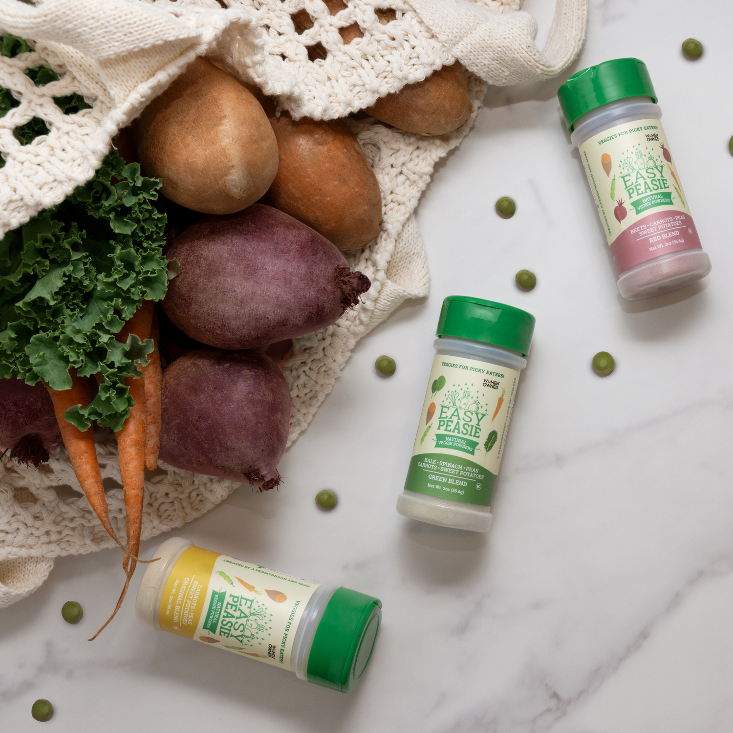 Natural Veggie Powders: 3-Pack (each jar 2oz) - Easy Peasie