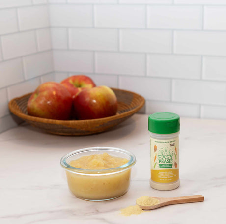 Easy Peasie Original veggie blend and applesauce