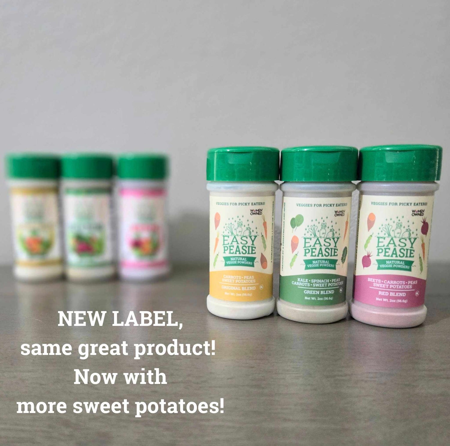 Natural Veggie Powders: 3-Pack (each jar 2oz) - Easy Peasie