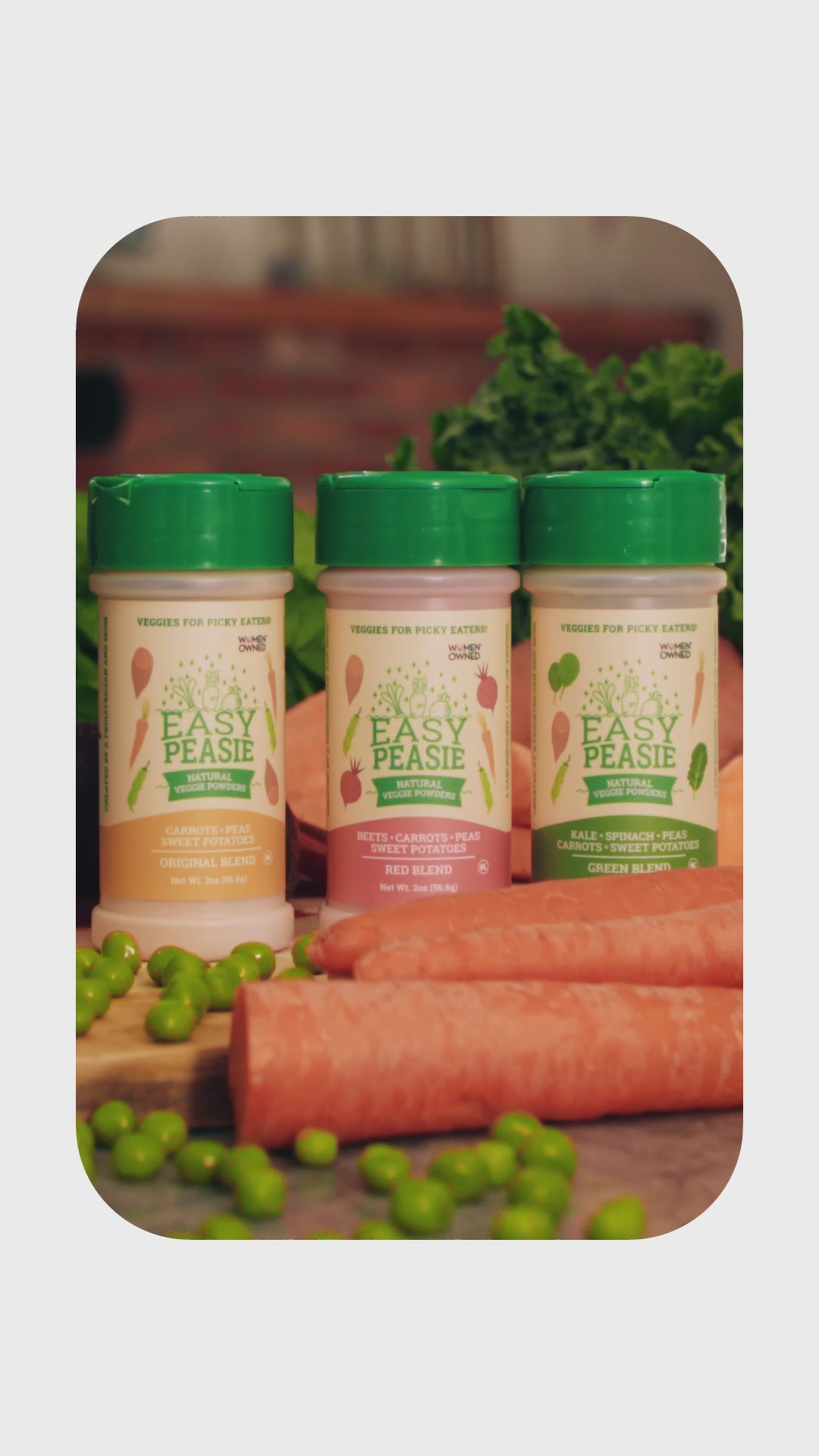 video of how to use Easy Peasie veggie powder blends in different dishes