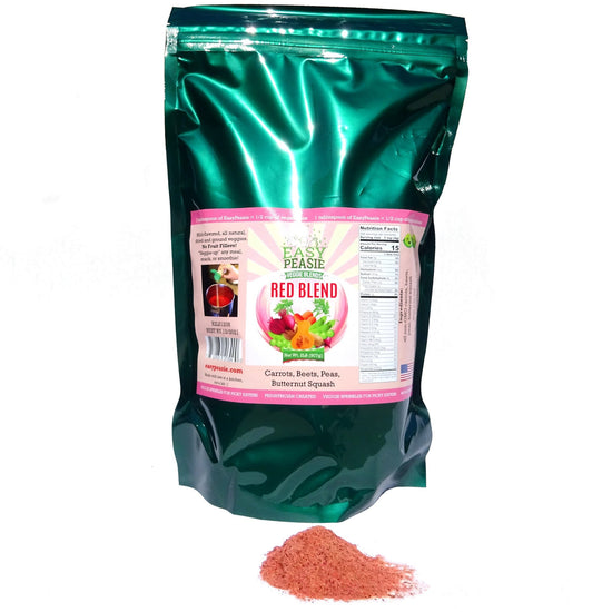 Red Blend, EasyPeasie Dried Veggie Blends. Unique blend of non-GMO vegetable powders (carrots, beets, peas, butternut squash).