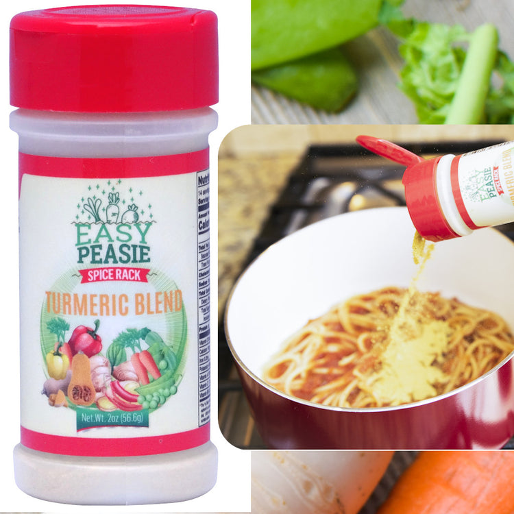 Add EasyPeasie Turmeric Blend to a pot of spaghetti for an easy peasy veggie hack